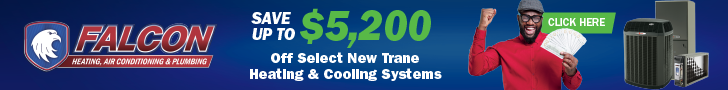 Heating and cooling system promotion leaderboard banner with promotional offers